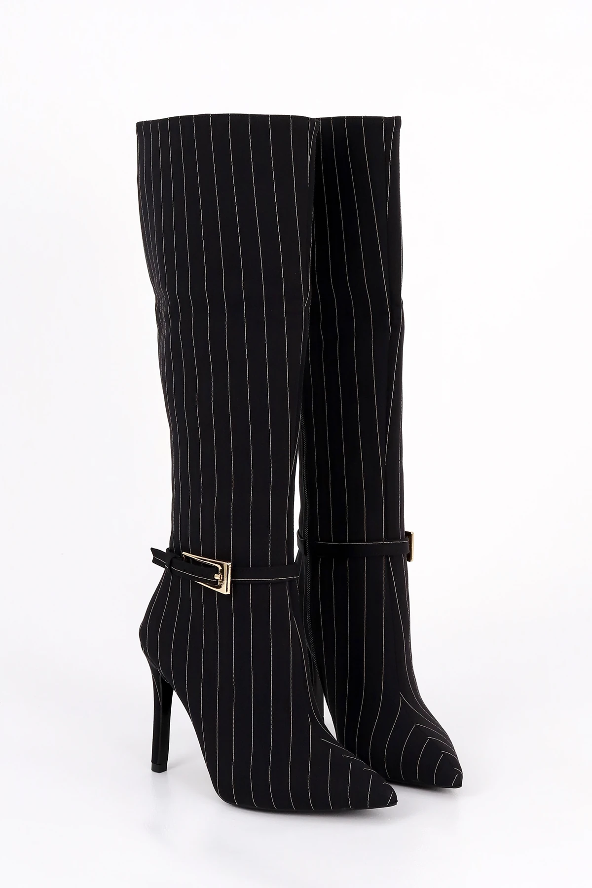 RSD 1235 Kemer Toka Detay Çizgili  Diz Altı Çizme - SİYAH