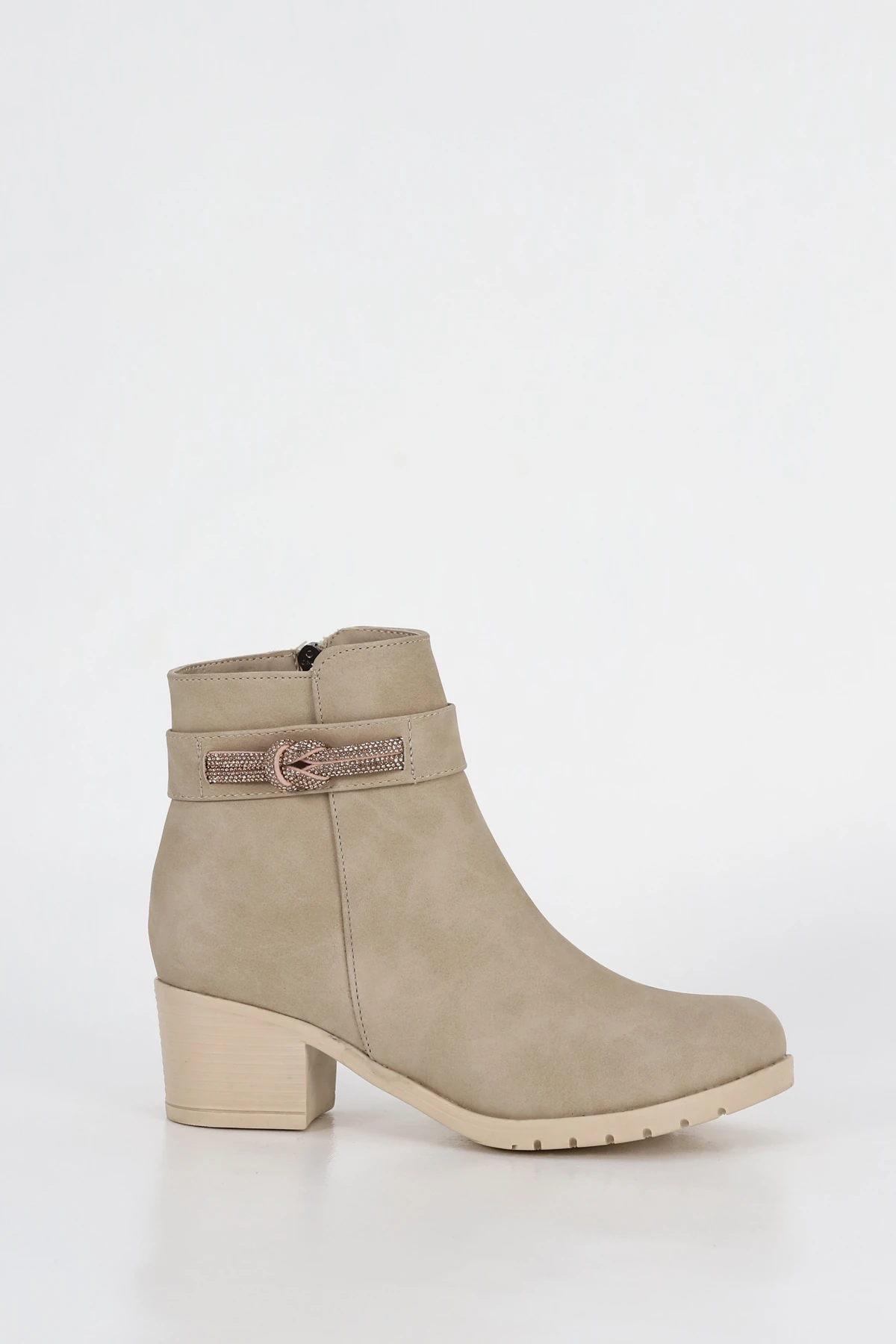 BLN N210 Yanı Taş Detaylı Bilekte Yarım Bot