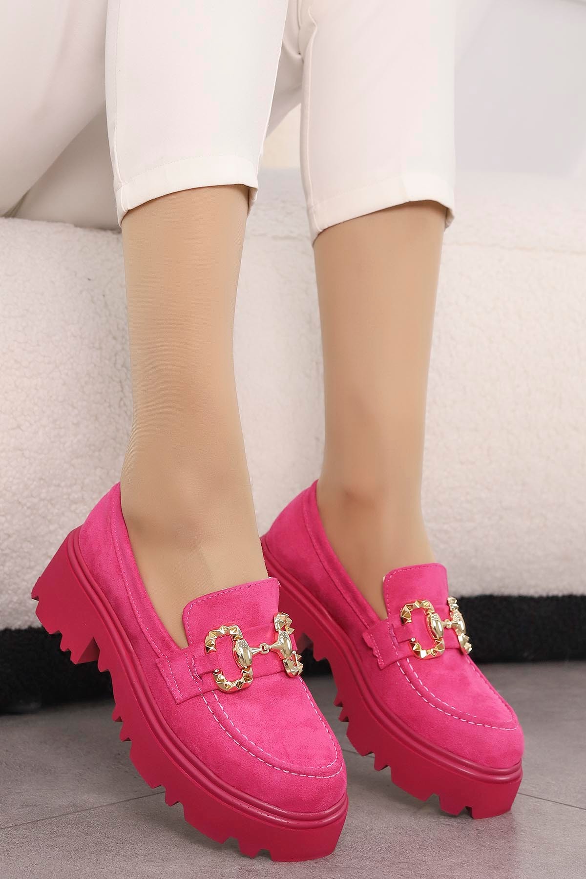 FLS 52-832 Gold Detaylı Loafer