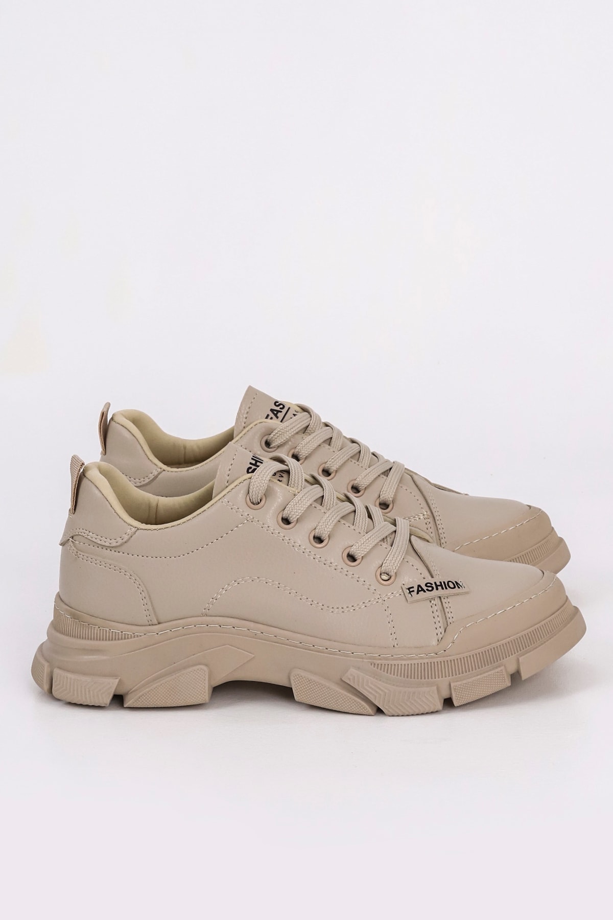CNF 485 Fashion Bağcıklı Spor Ayakkabı - BEJ