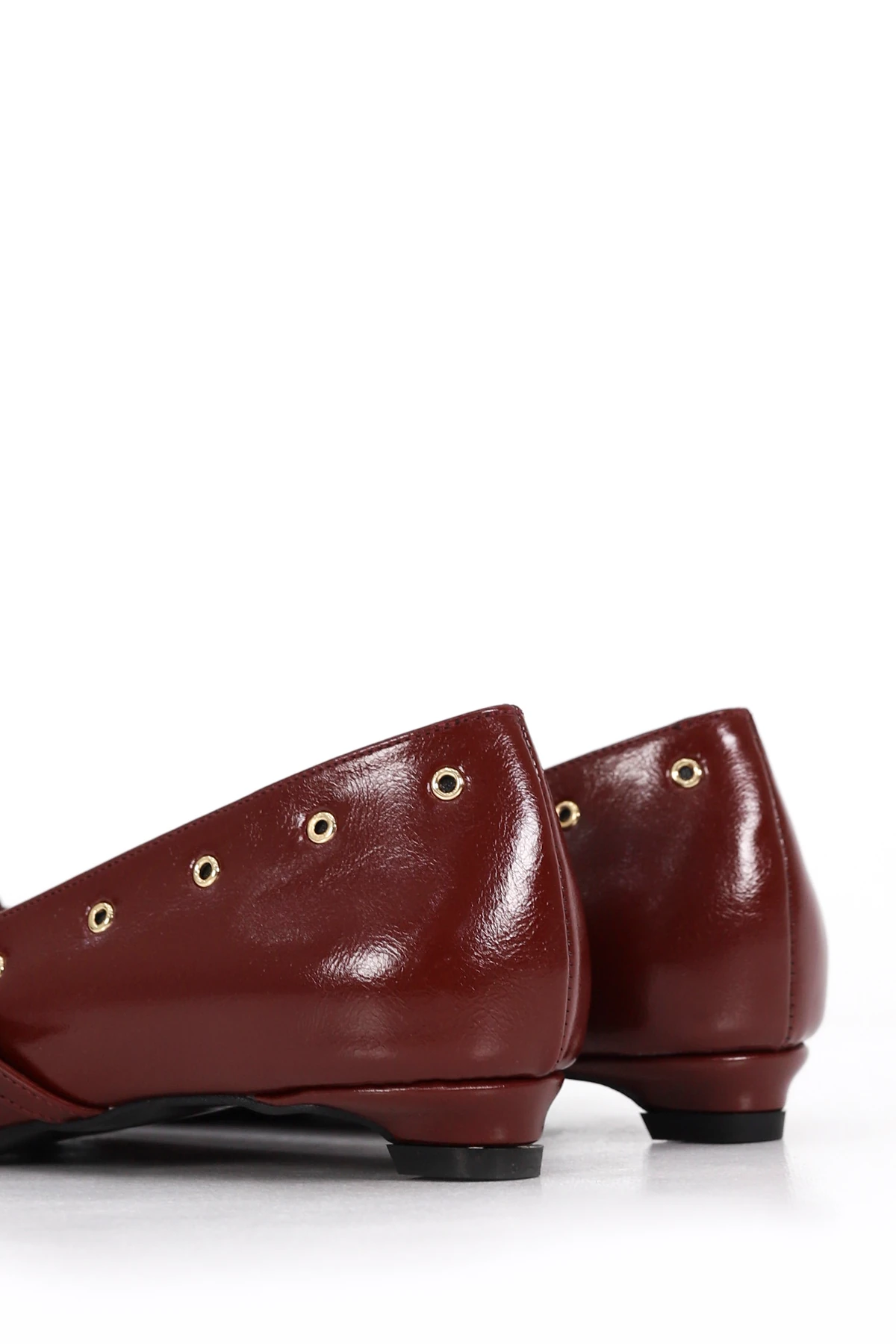 RSD 215 Çift Toka Detaylı Alçak Topuklu Ayakkabı - BORDO