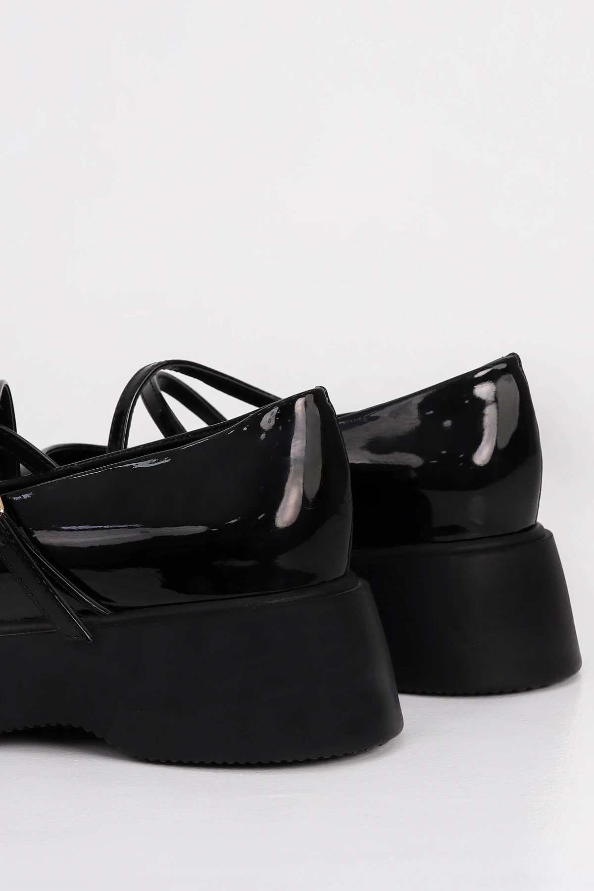 SM 4021 Baretli Kalın Taban Loafer - SİYAH RUGAN