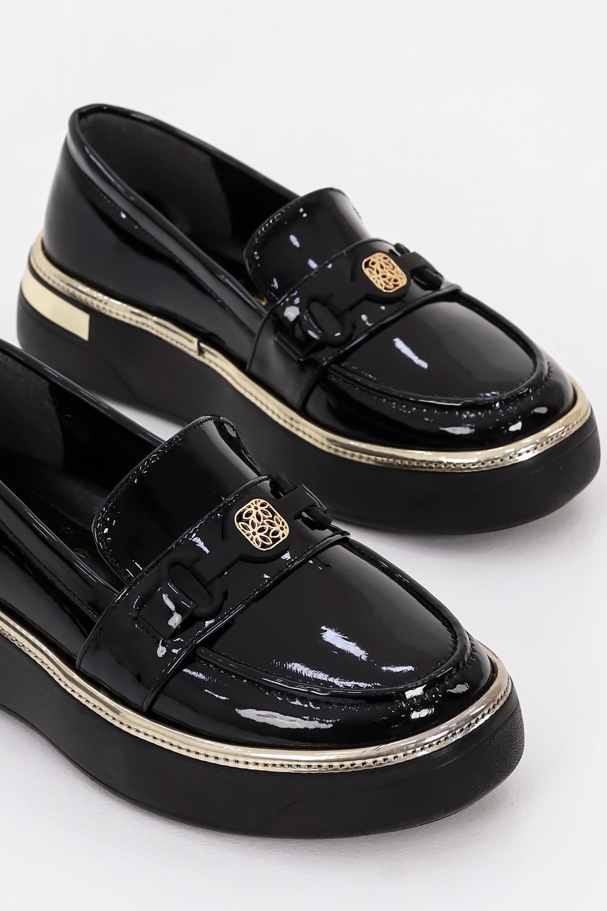MDL 515 Toka Detaylı Loafer - SİYAH RUGAN