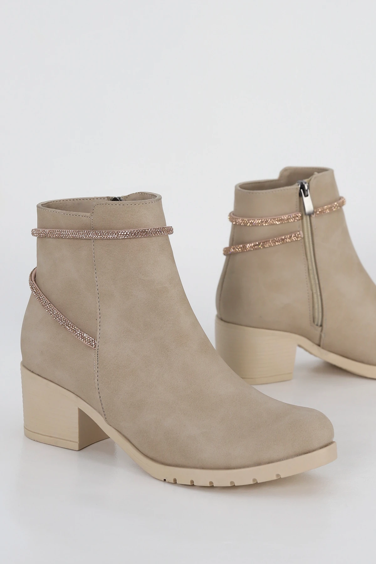 BLN N215 Taş Detaylı Yarım Bot