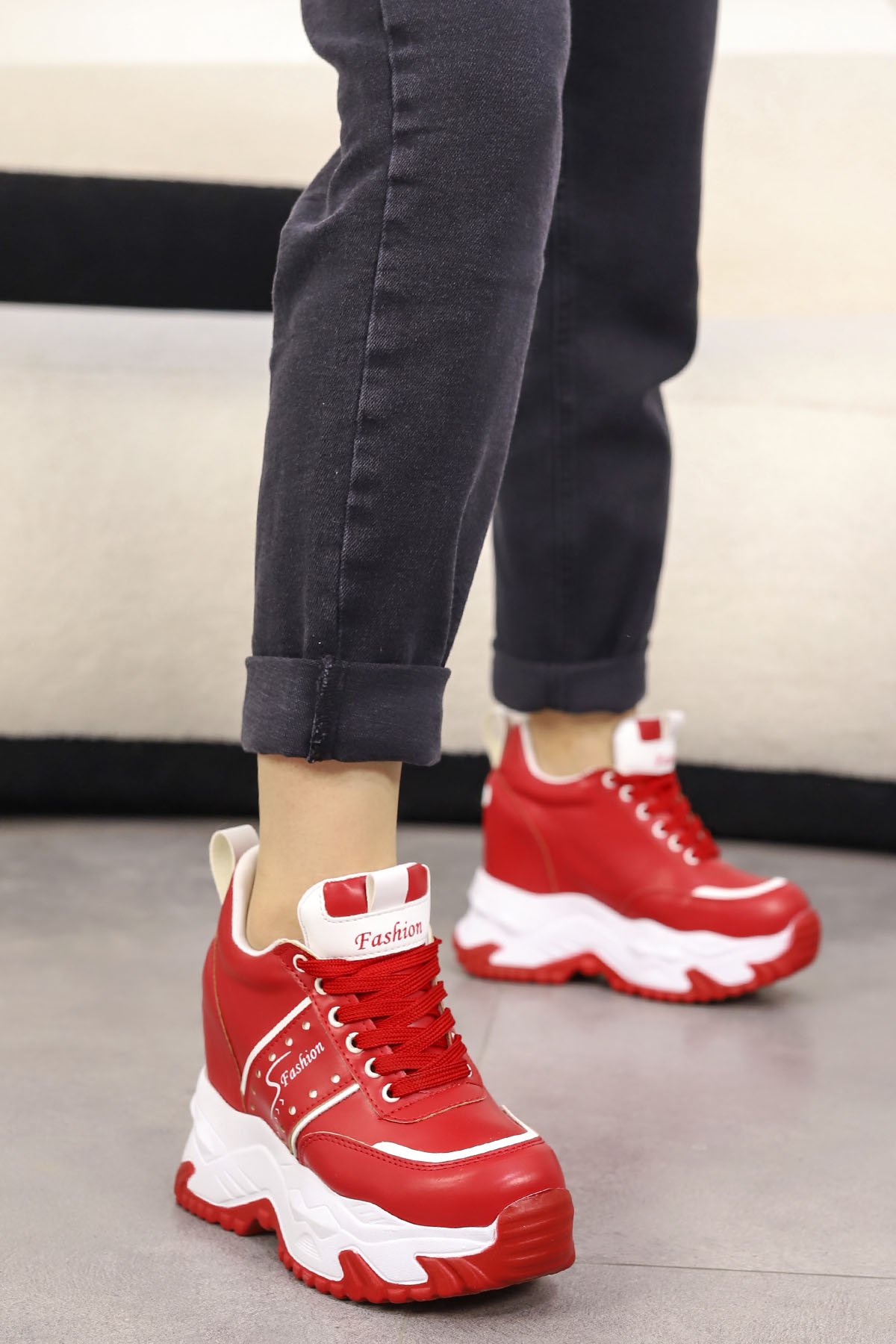 ANGEL Yüksek Tabanlı Bağcıklı Spor Ayakkabı