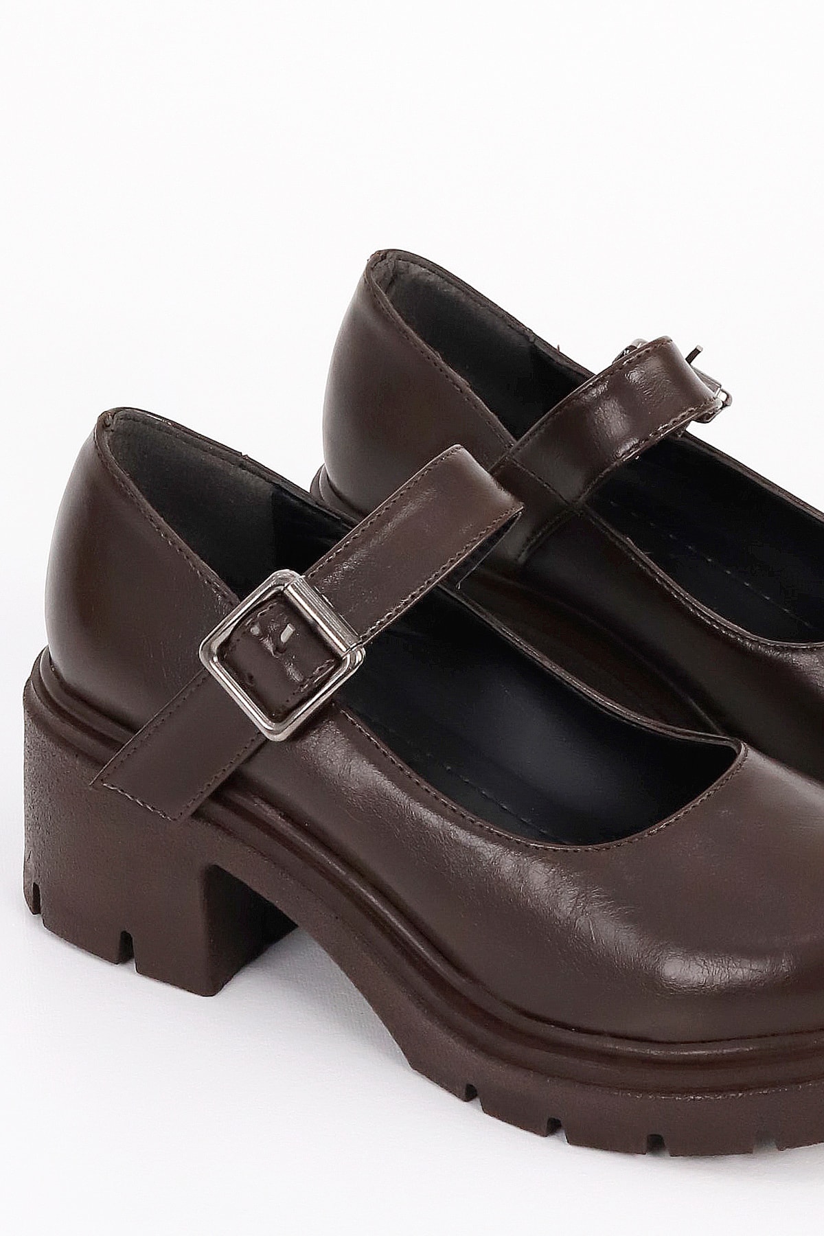 JVL 708 Kemerli Topuklu Loafer - KAHVE