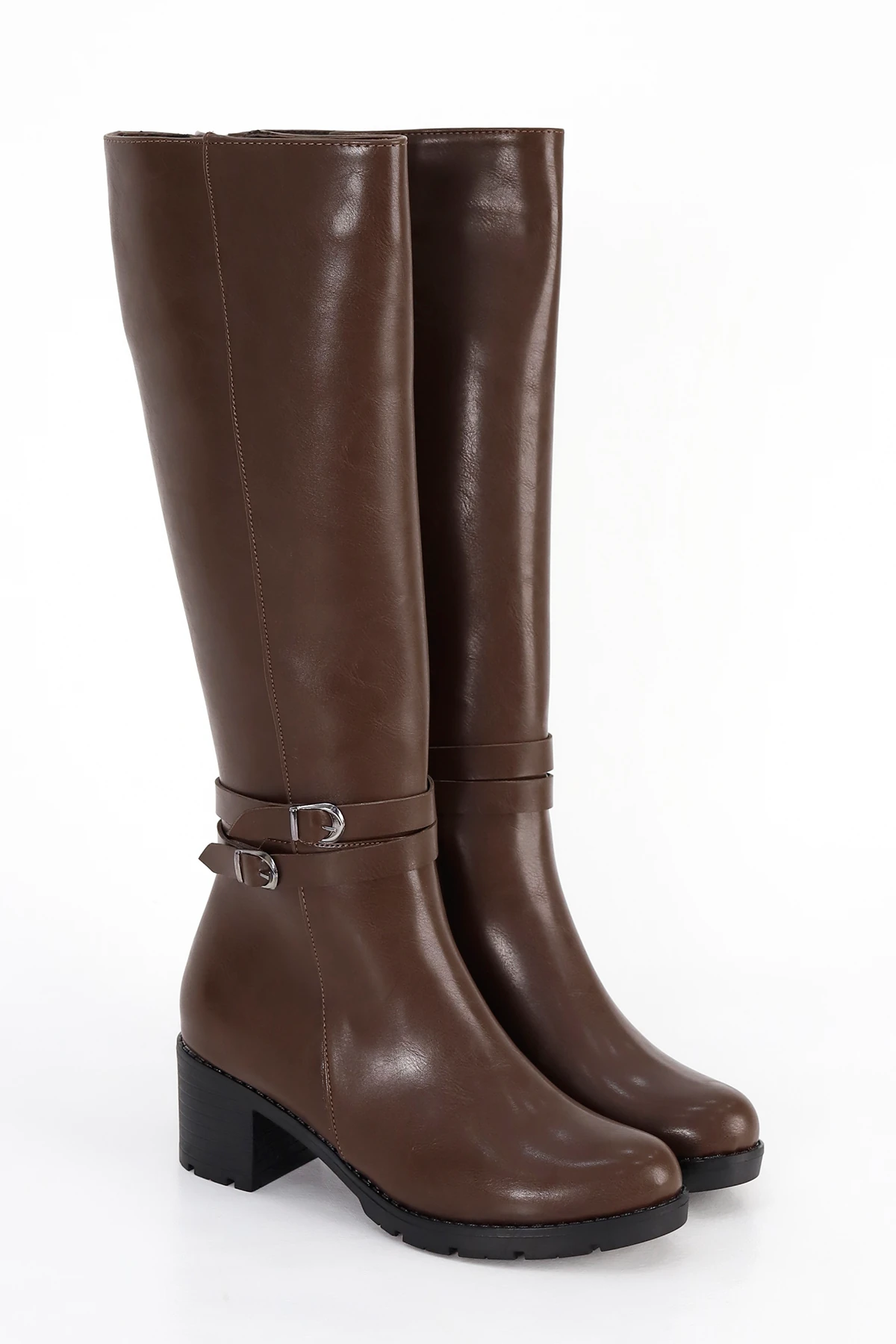 BLN 746 Çift Toka Detaylı Diz Altı Çizme