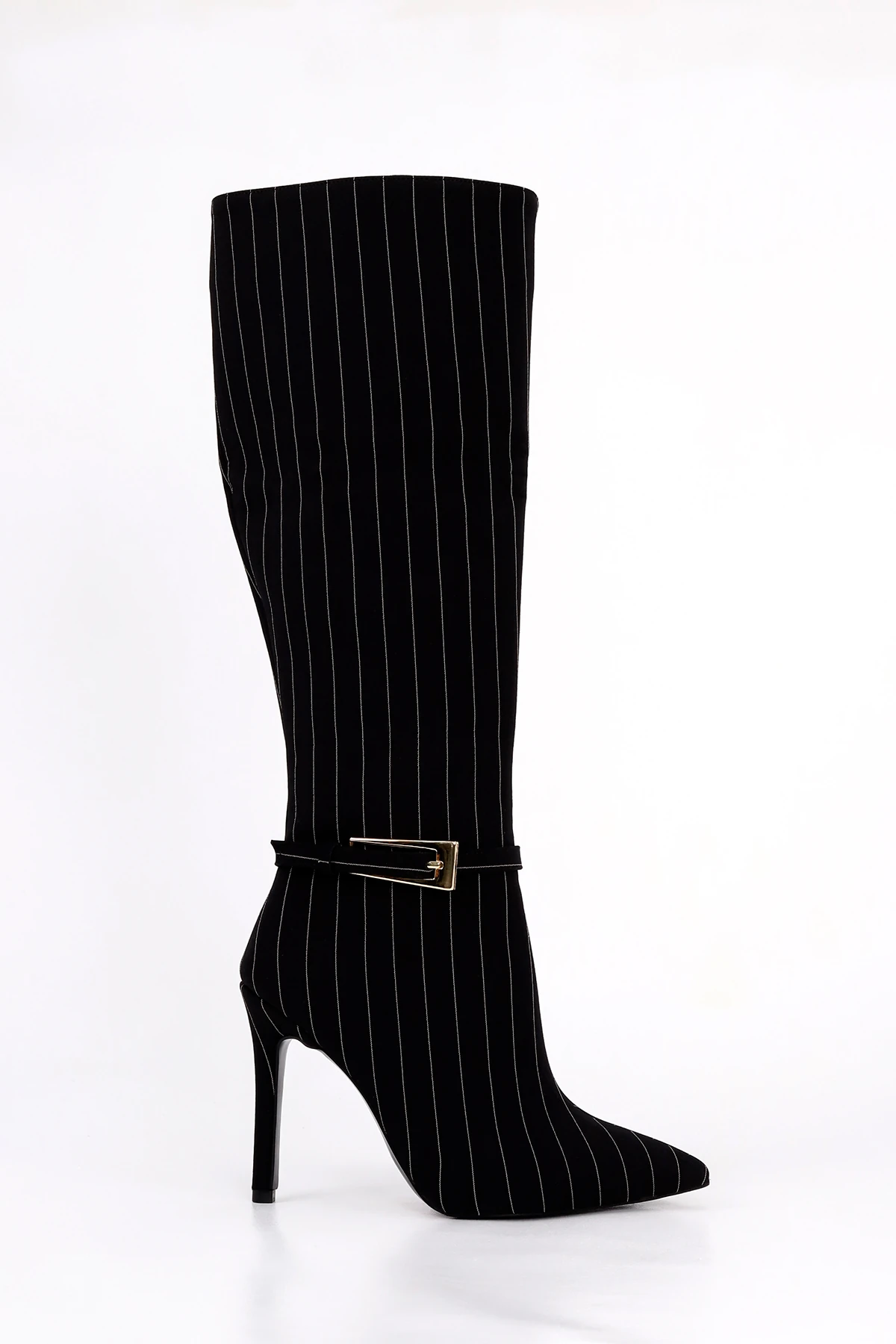 RSD 1235 Kemer Toka Detay Çizgili  Diz Altı Çizme - SİYAH