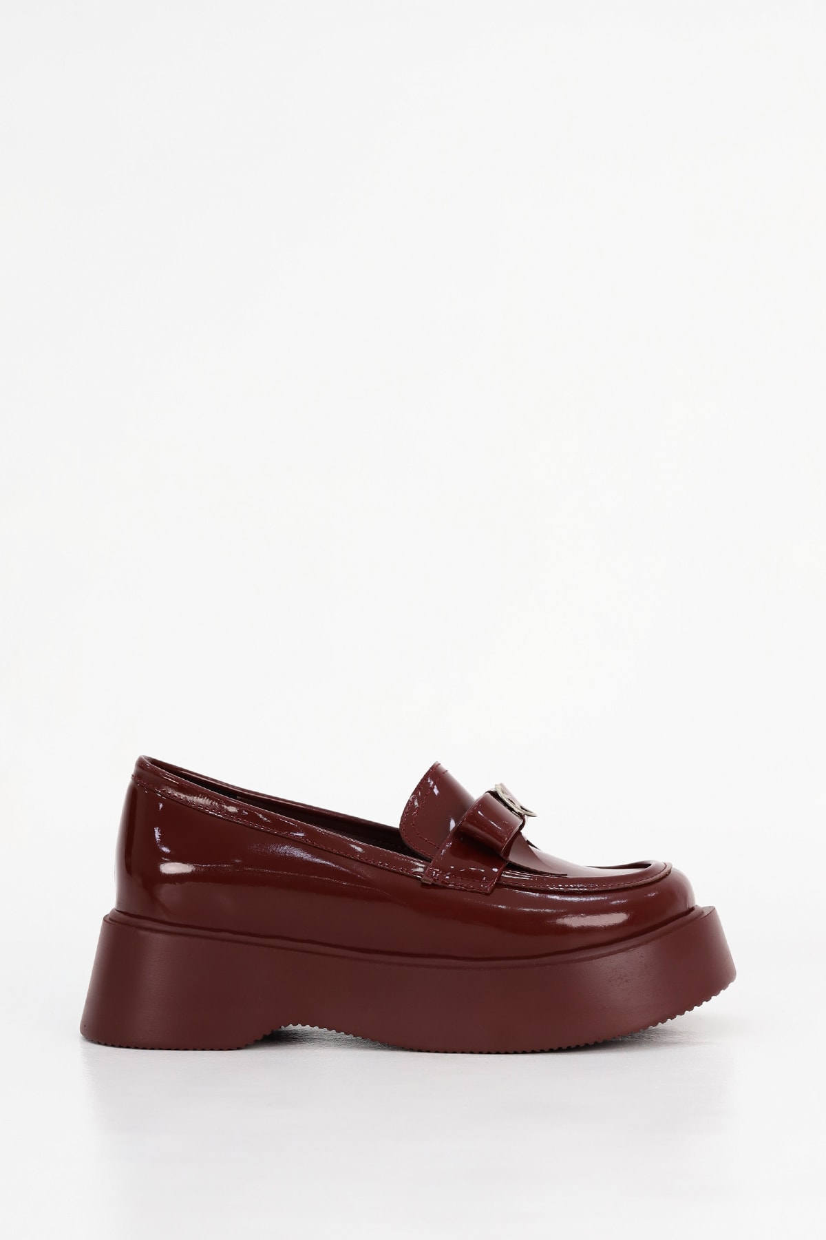 SM 4023 Kalp Toka Detaylı Loafer - BORDO RUGAN