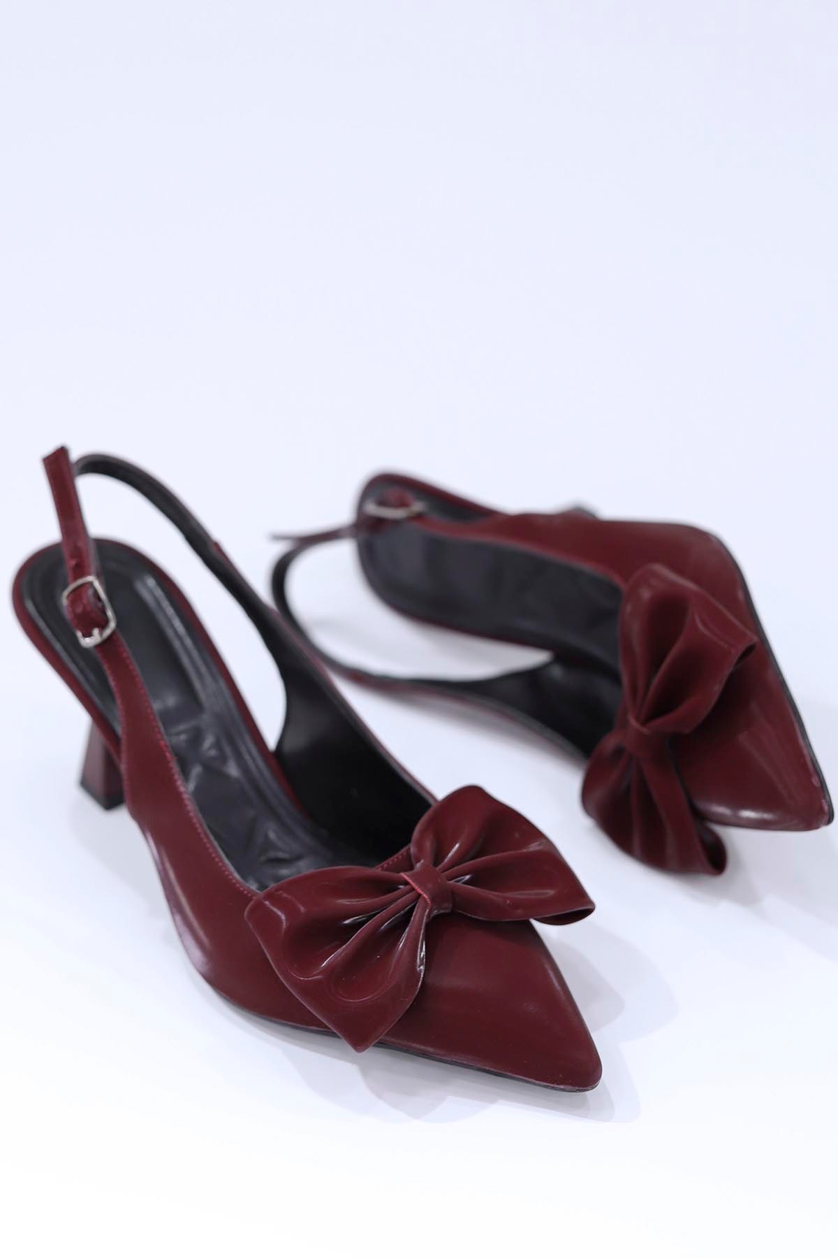MAMİ 001 fiyonk Detaylı Topuklu Ayakkabı - BORDO
