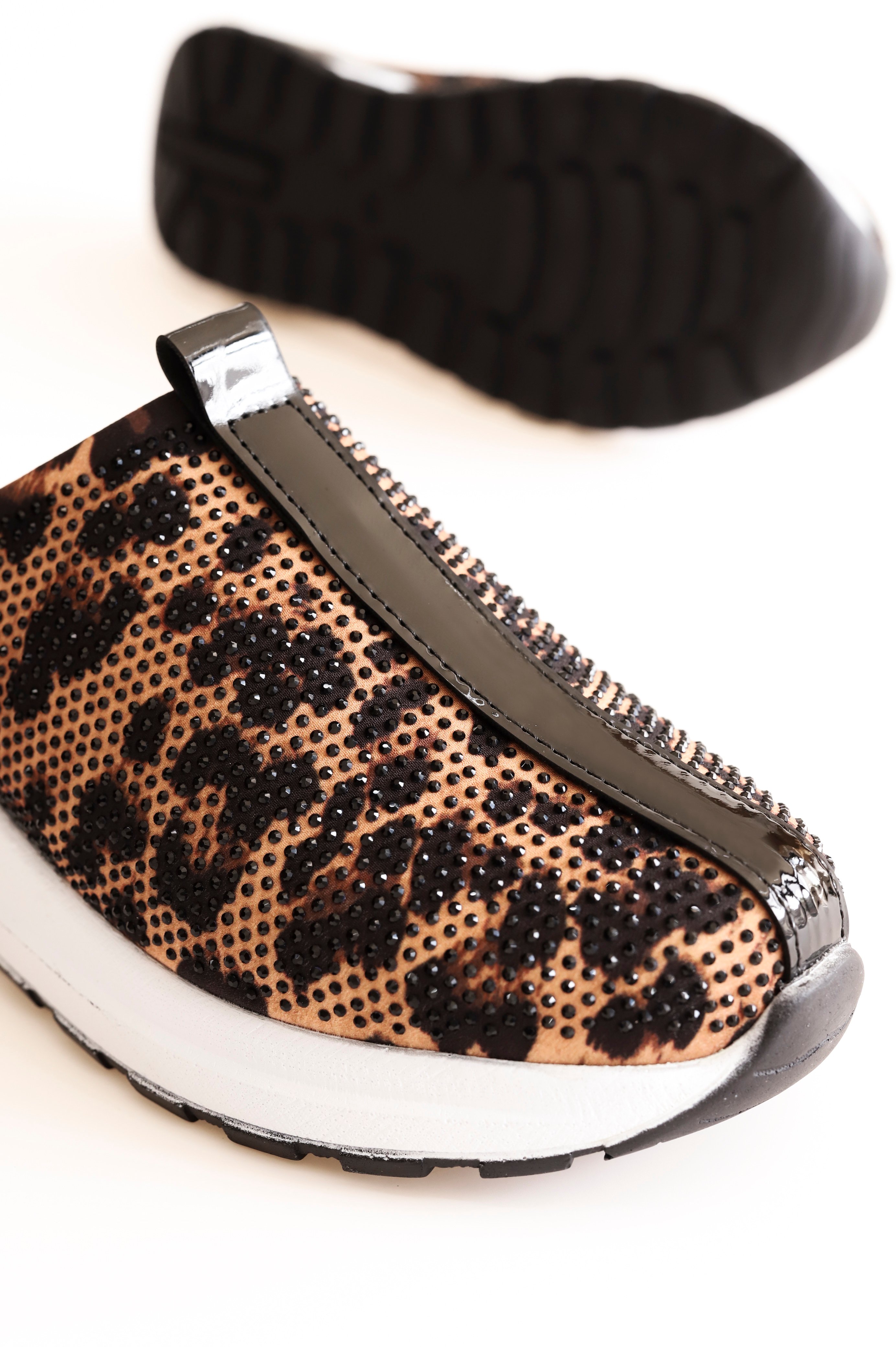 LN 05 Taş Detaylı Terlik - SİYAH LEOPAR