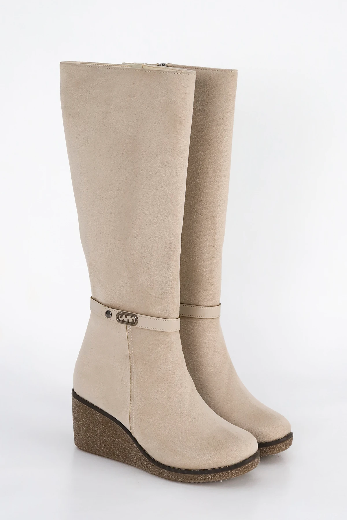 BTDLC 100 Dolgu Tabanlı Toka Detaylı Diz Altı Çizme