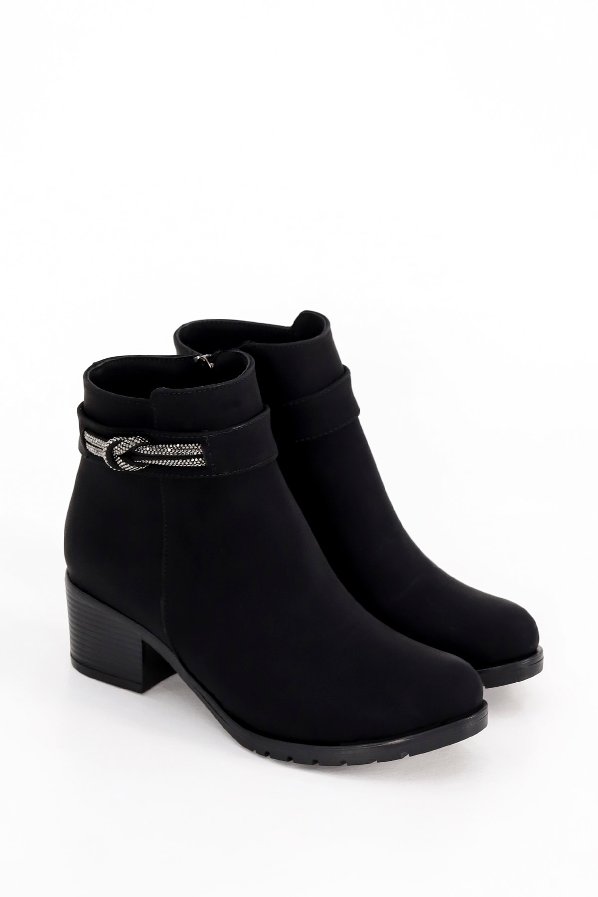 BLN N210 Yanı Taş Detaylı Bilekte Yarım Bot