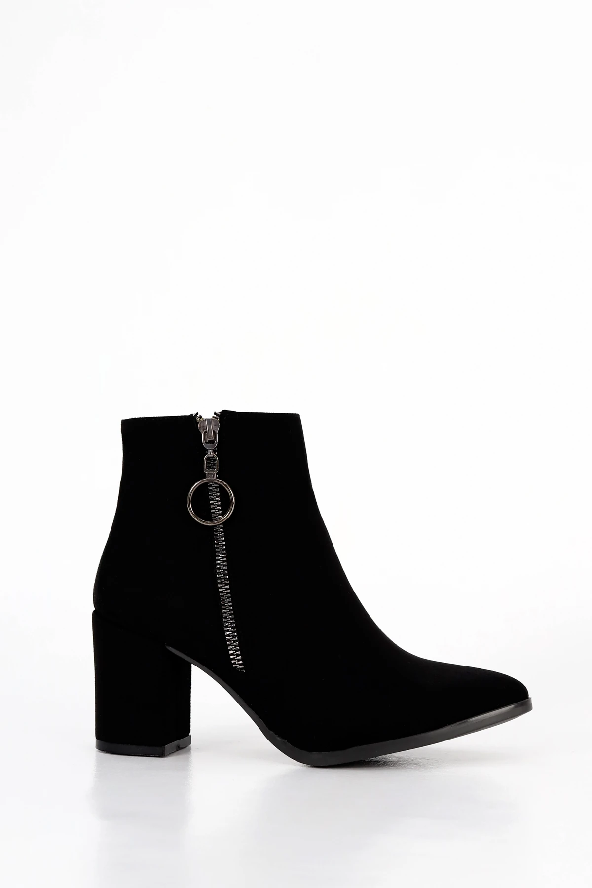 AHM 004 Yan Fermuar Detay Topuklu Bot