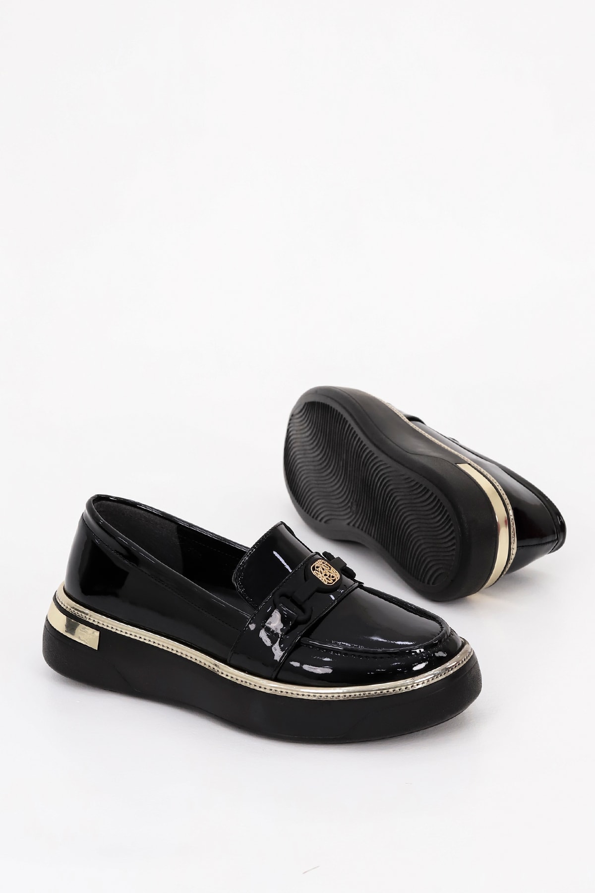 MDL 515 Toka Detaylı Loafer - SİYAH RUGAN