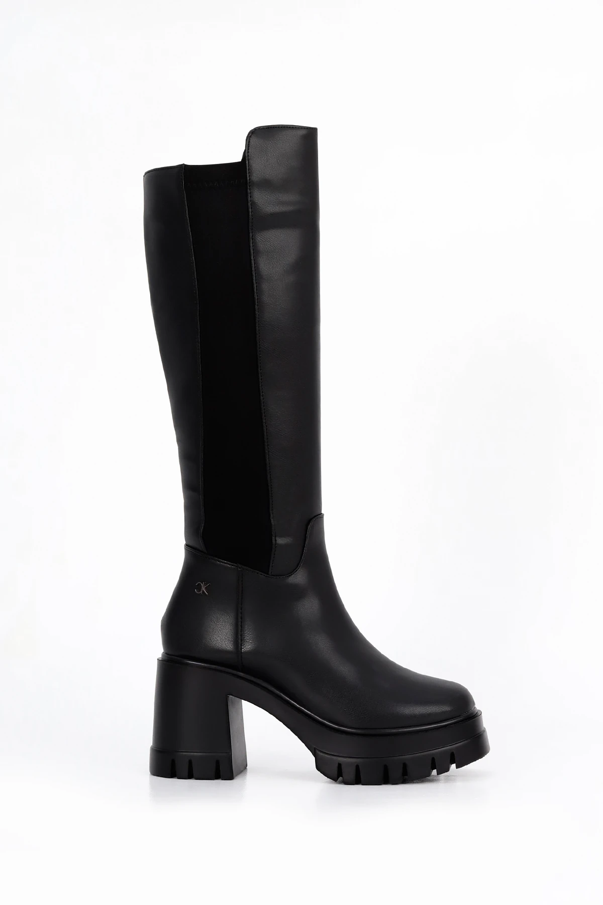 BT900 Arka Streç Kumaş Diz Altı Çizme - SİYAH