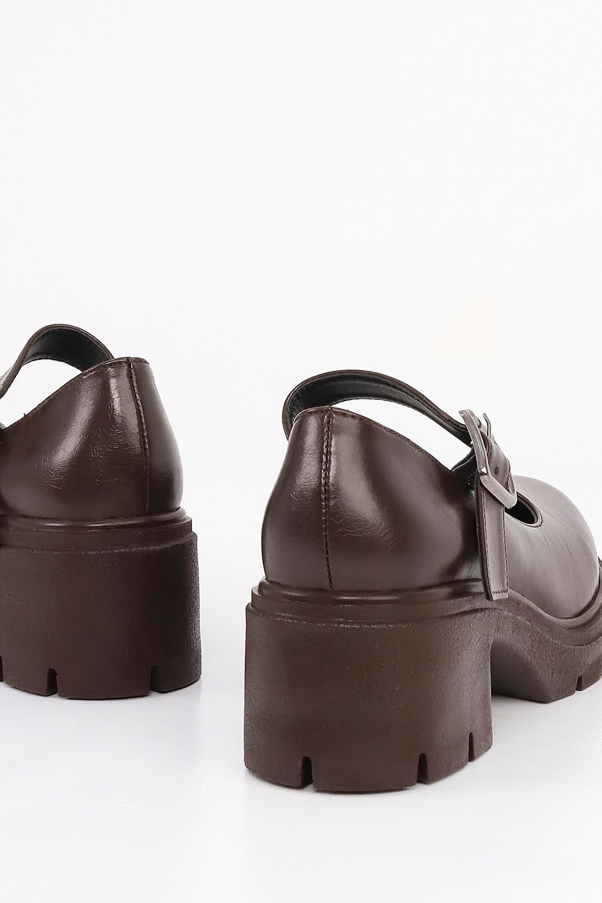 JVL 708 Kemerli Topuklu Loafer - KAHVE