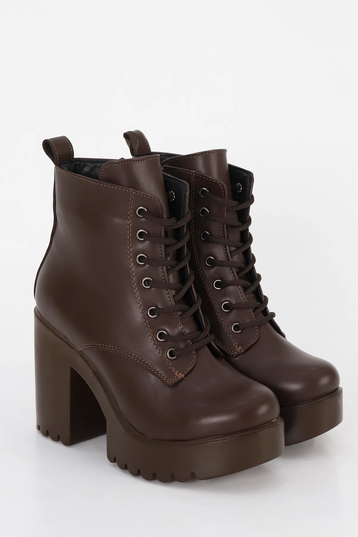 JVL 207 Bağcıklı Detay Yüksek Topuk Bot