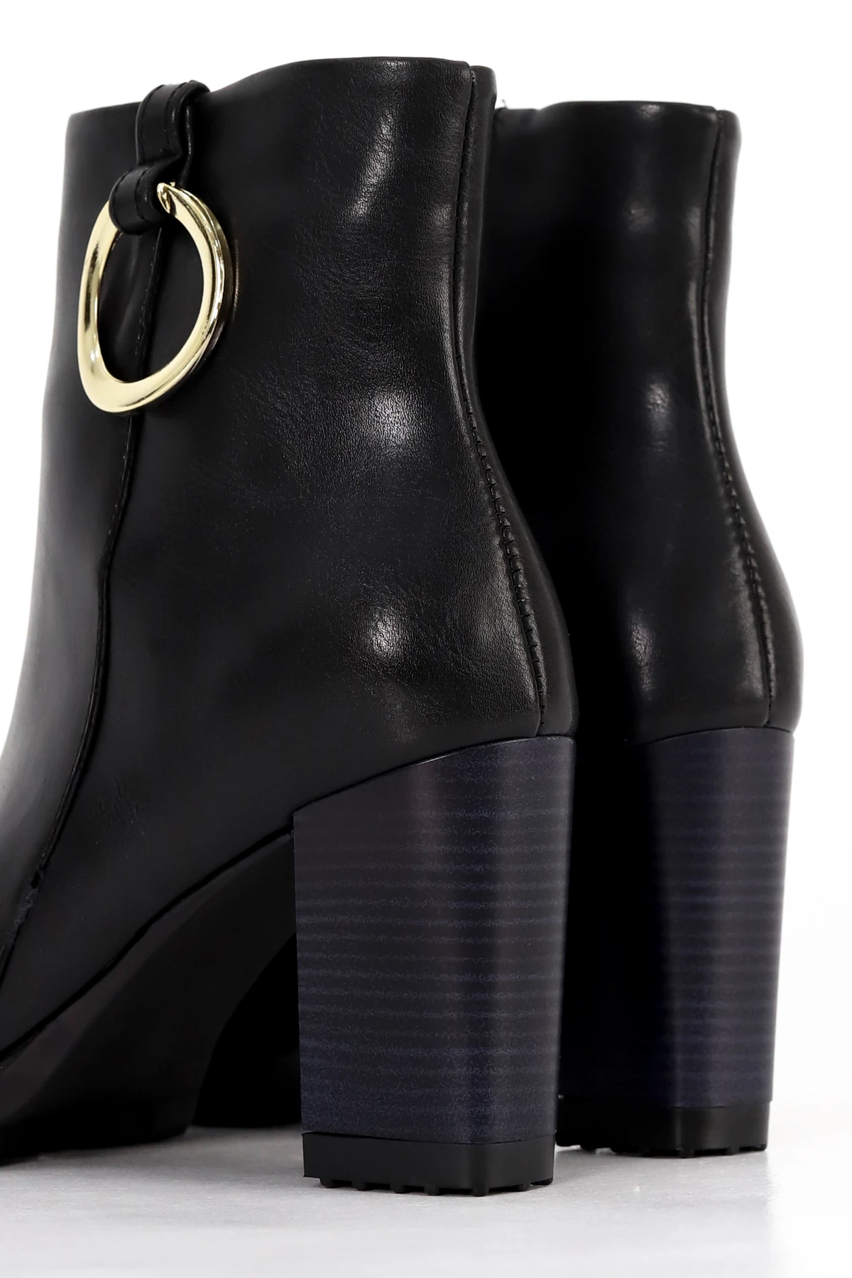 BLN ST540 Halka Toka Detaylı Yüksek Topuklu Yarım Bot