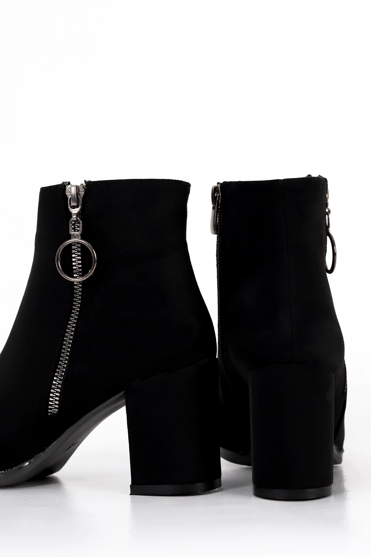 AHM 004 Yan Fermuar Detay Topuklu Bot