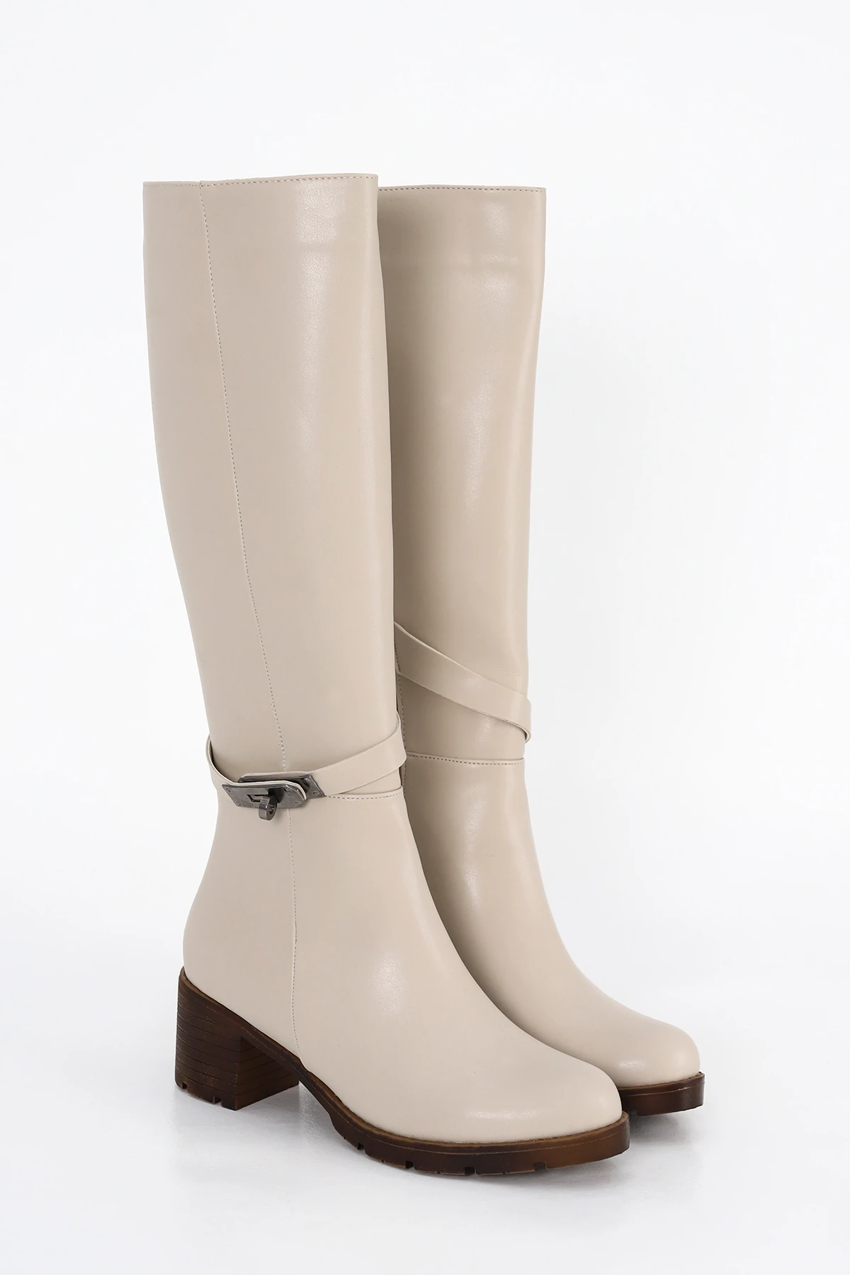 BLN 775 Metal Geç Tokalı Diz Altı Çizme