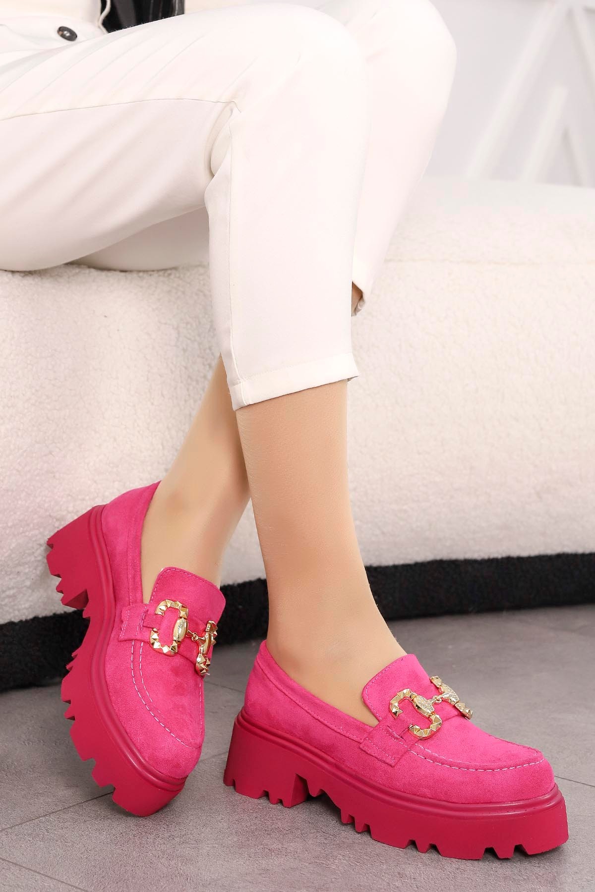 FLS 52-832 Gold Detaylı Loafer