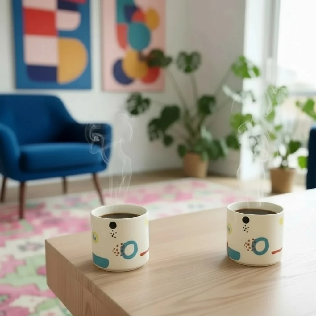 Set of 2 Ceramic Small Mugs