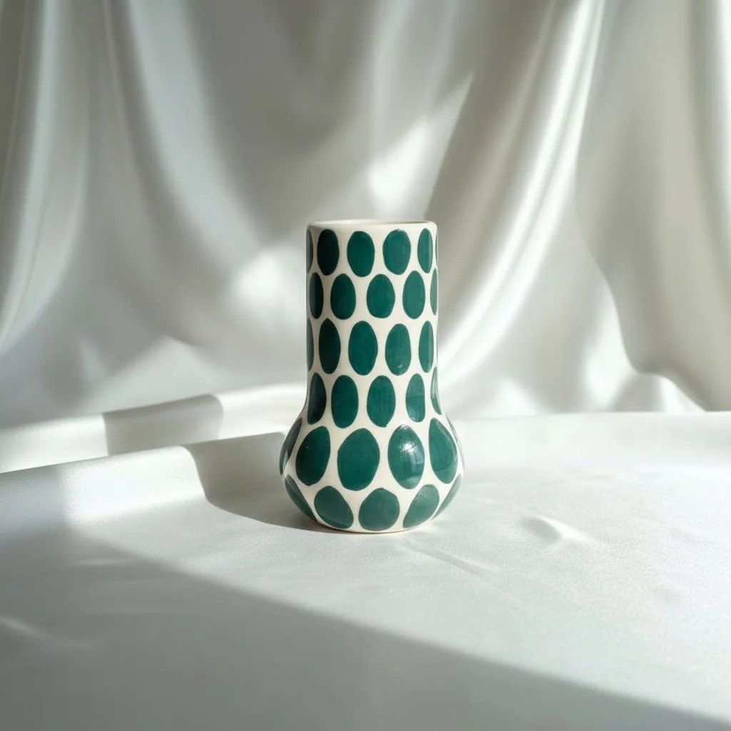 Green Speckled Ceramic Vase