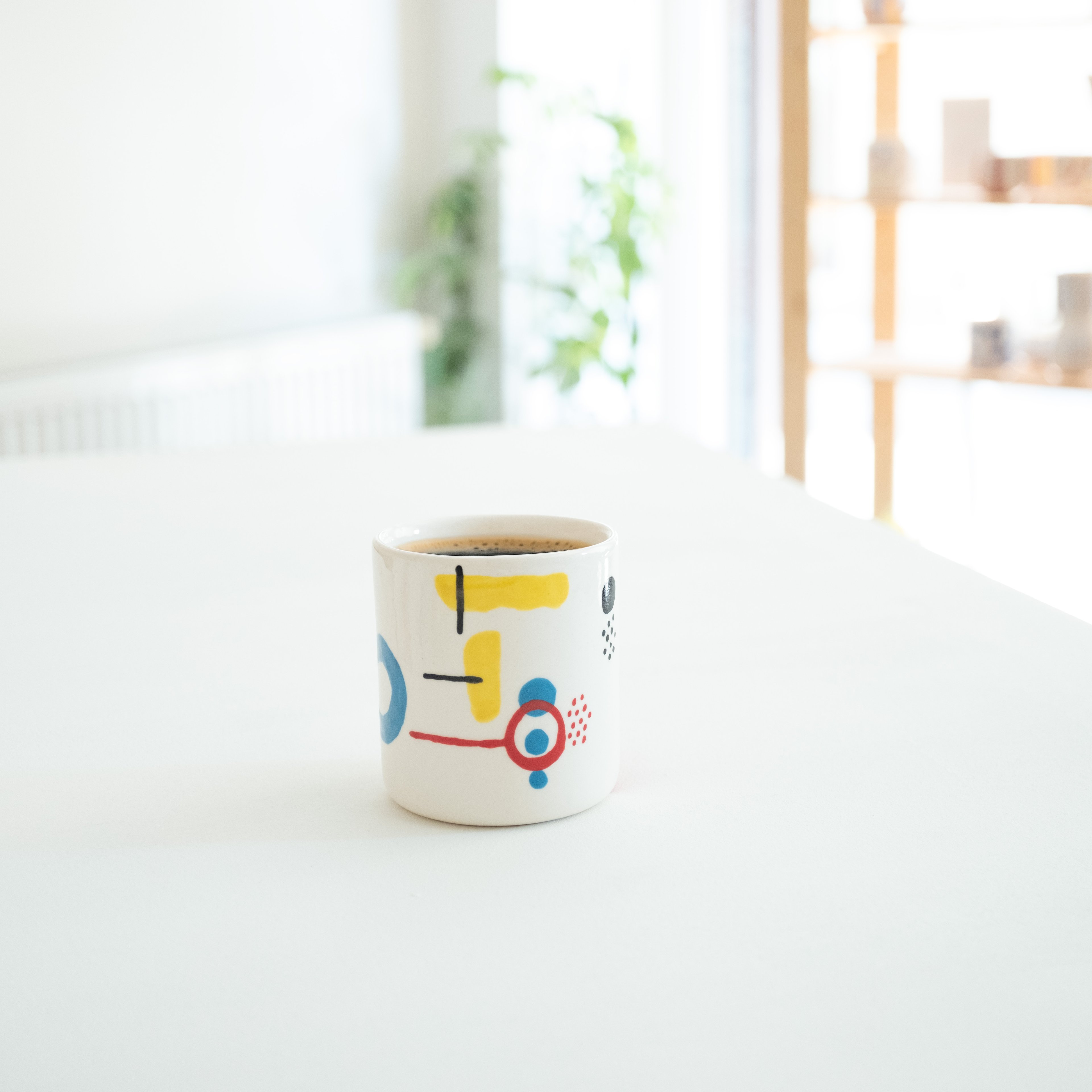 Striped Ceramic Handleless Tumbler