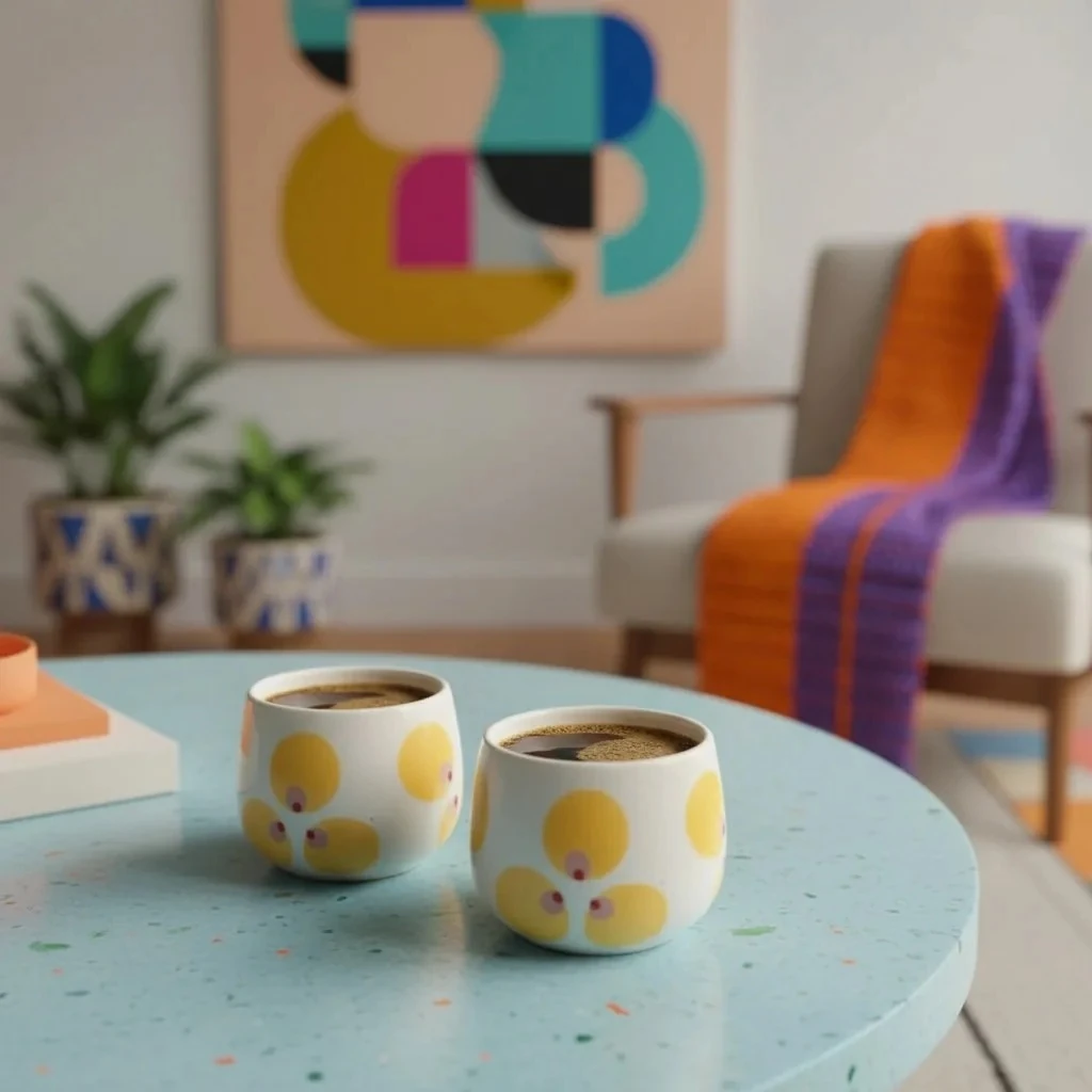 İkili Seramik Tombul Bardak