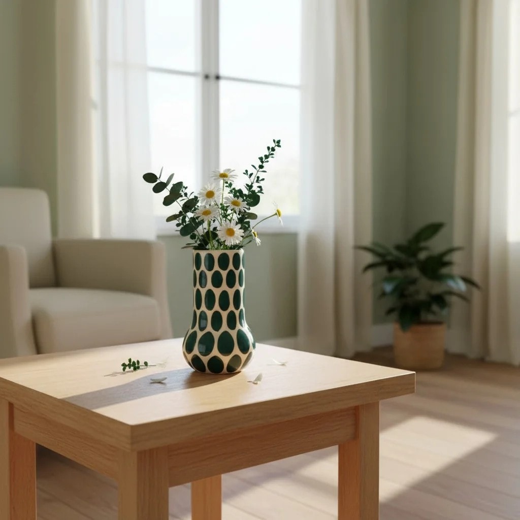 Green Speckled Ceramic Vase