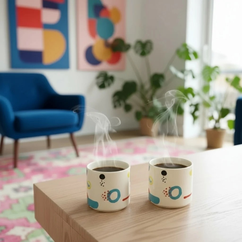 Set of 2 Ceramic Small Mugs