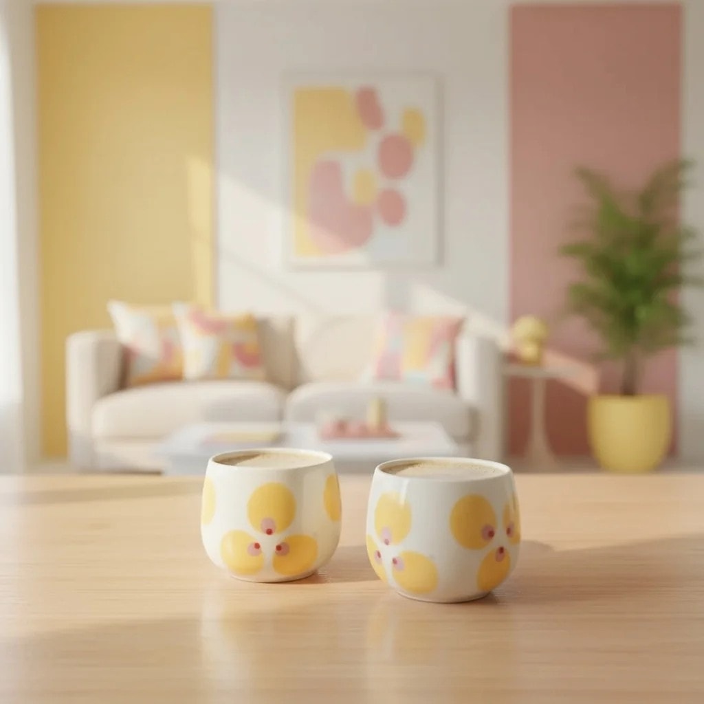 Set of 2 Ceramic Chubby Mugs