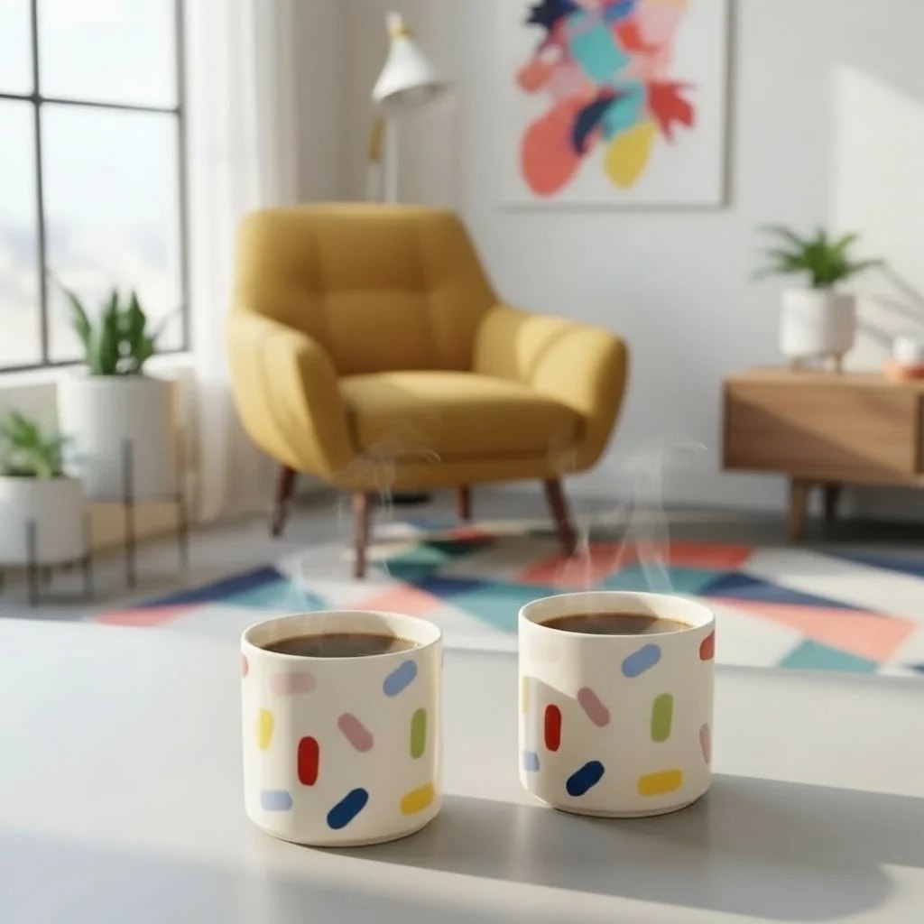 Set of 2 Ceramic Small Mugs