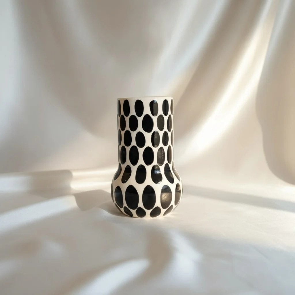 Black Spotted Ceramic Vase