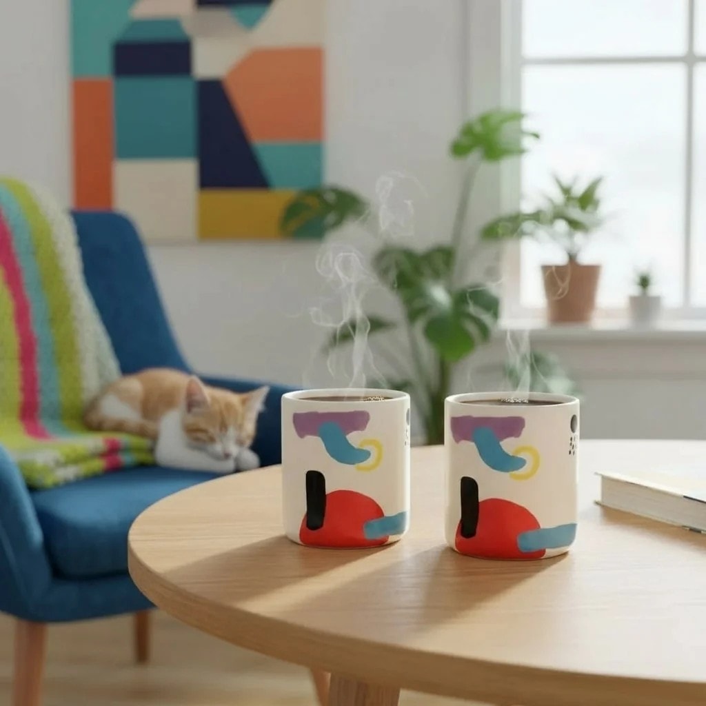 Set of 2 Ceramic Mugs