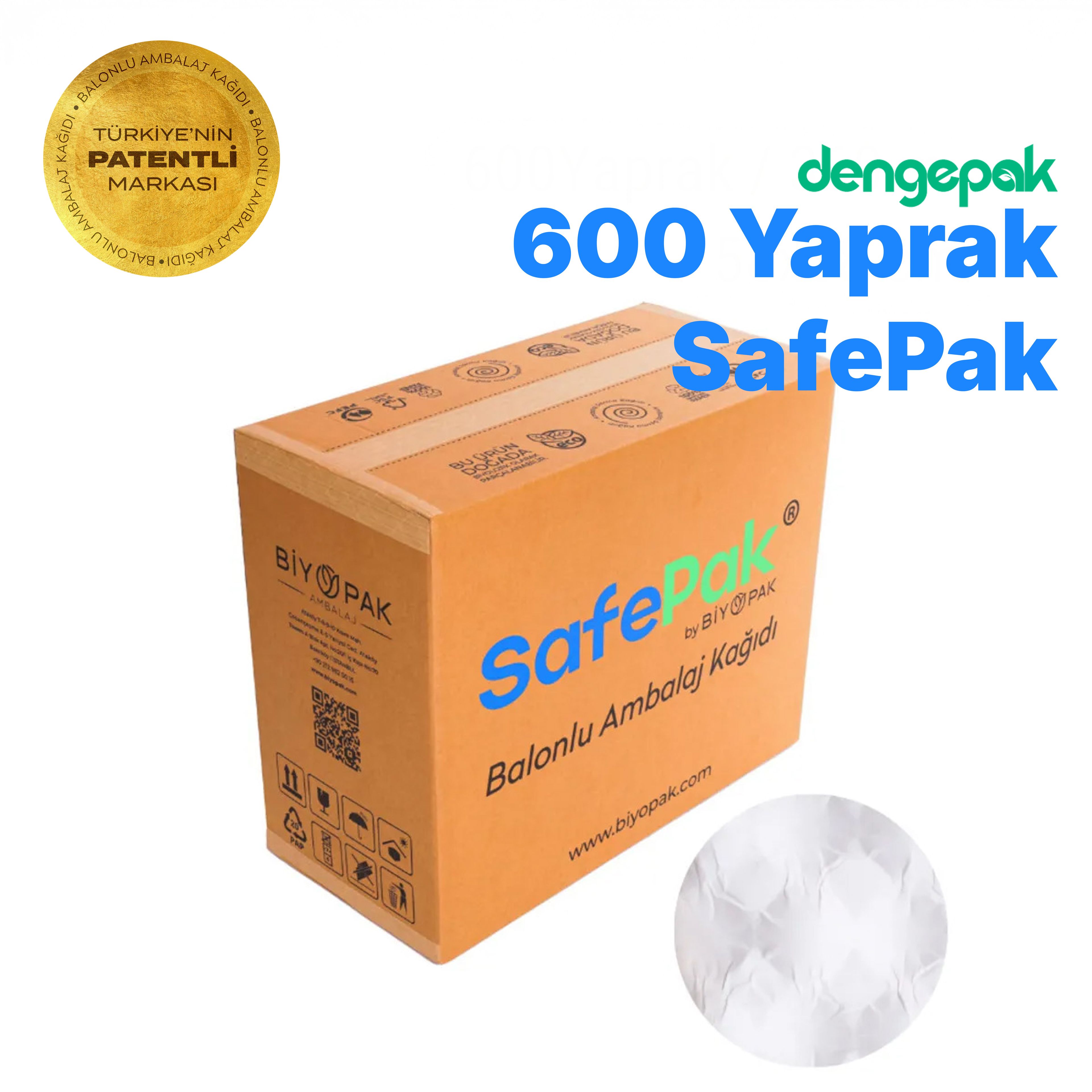 SafePak Balonlu Ambalaj Kağıdı  600 Yaprak / 360 metre (58x38 cm) - Beyaz