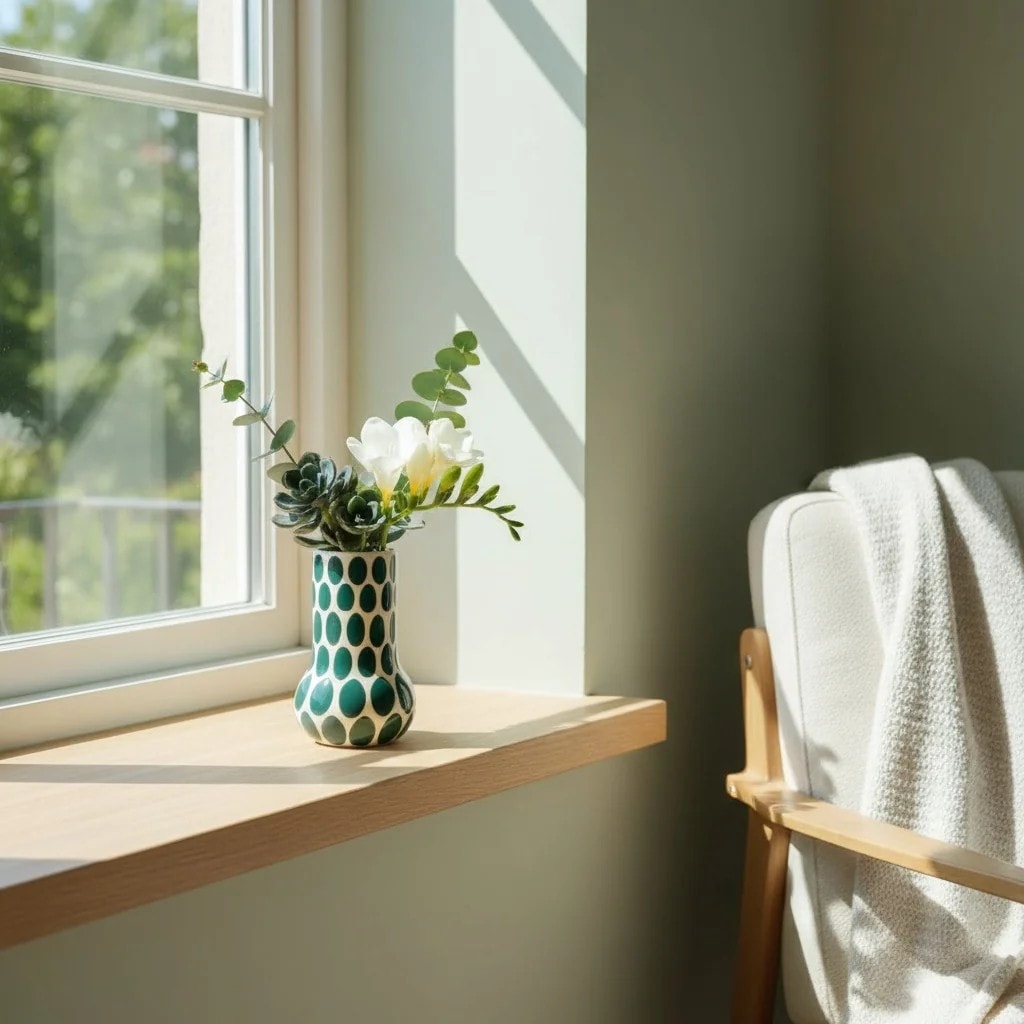 Green Speckled Ceramic Vase