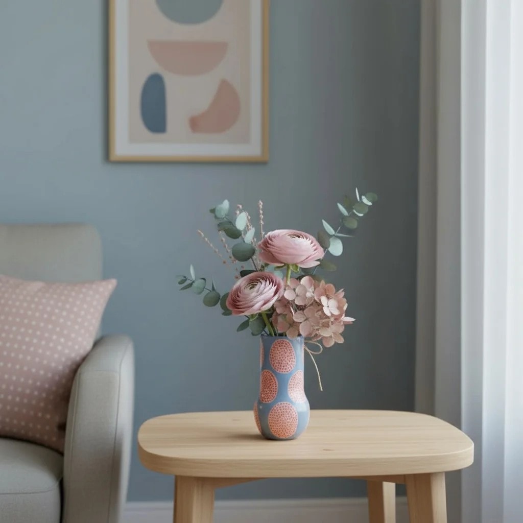Pink Spotted Ceramic Vase