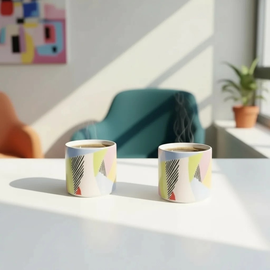 Set of 2 Ceramic Small Mugs