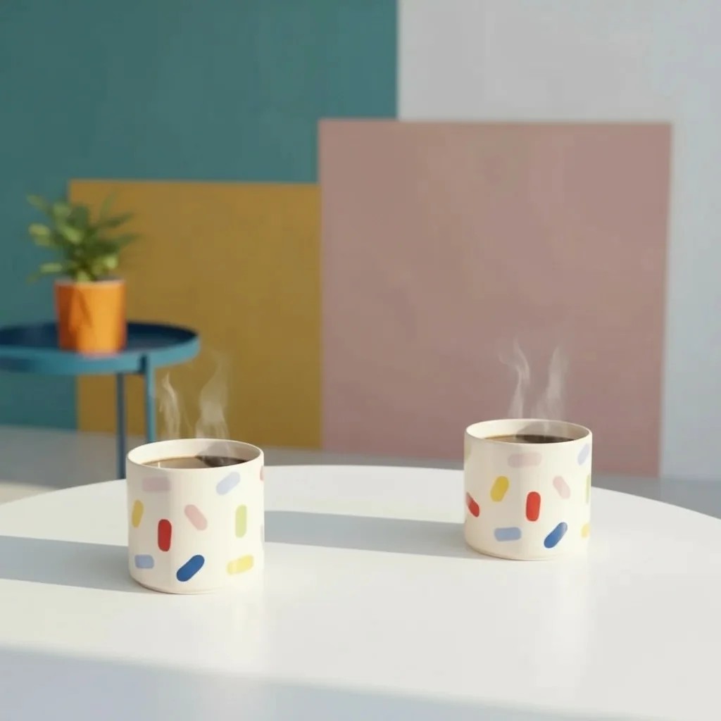 Set of 2 Ceramic Small Mugs