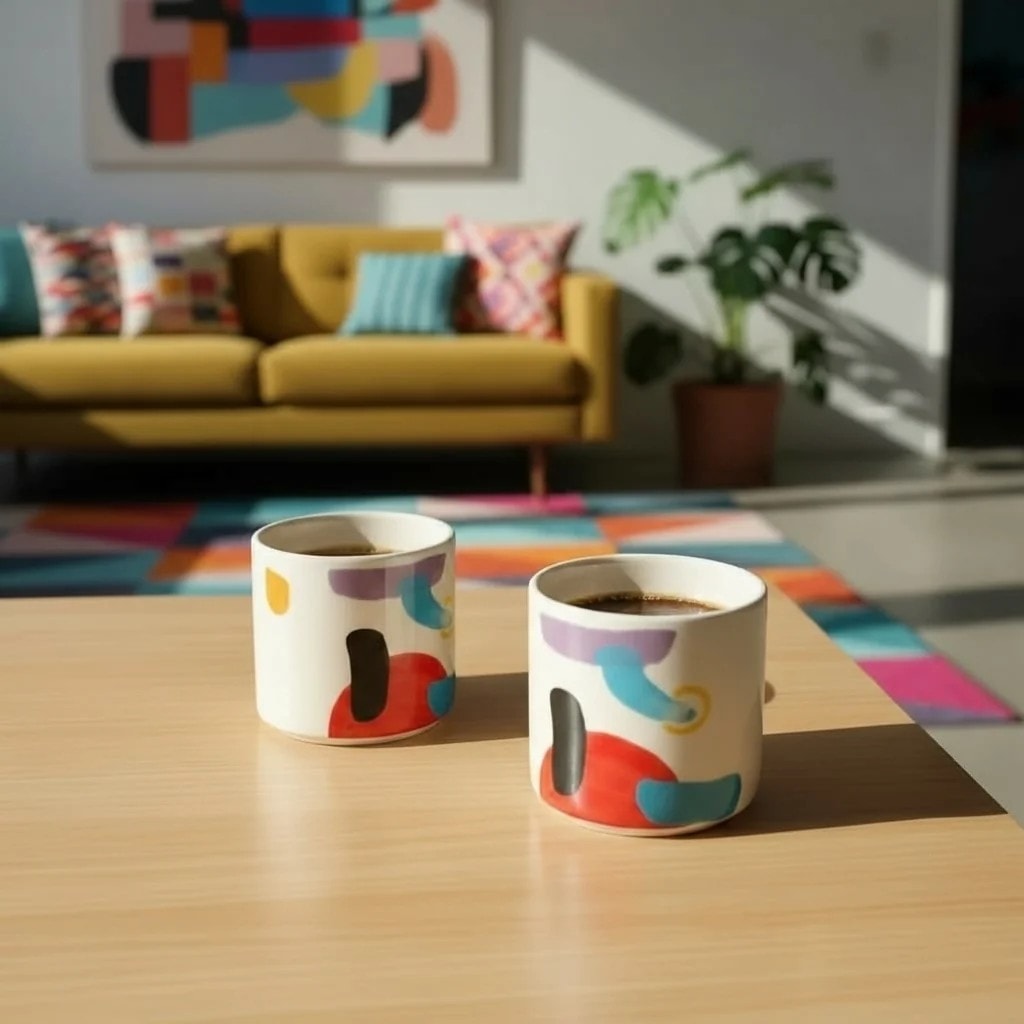 Set of 2 Ceramic Small Mugs