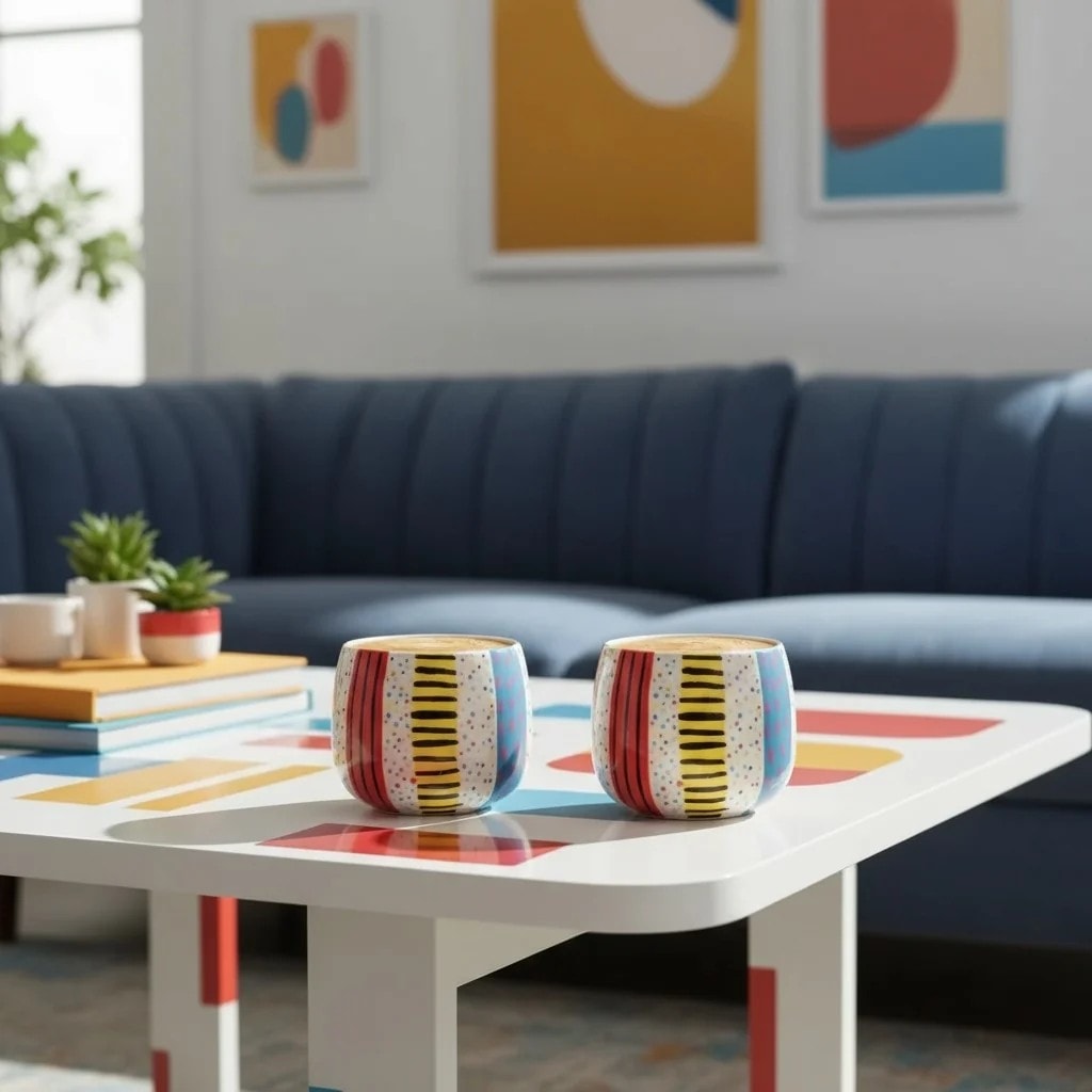 Set of 2 Ceramic Chubby Mugs