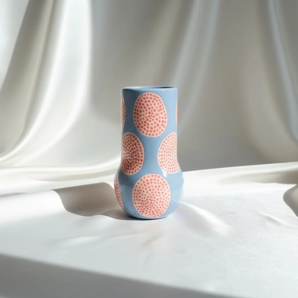 Pink Spotted Ceramic Vase