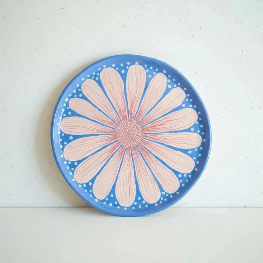 Çiçek Desenli Seramik Tabak