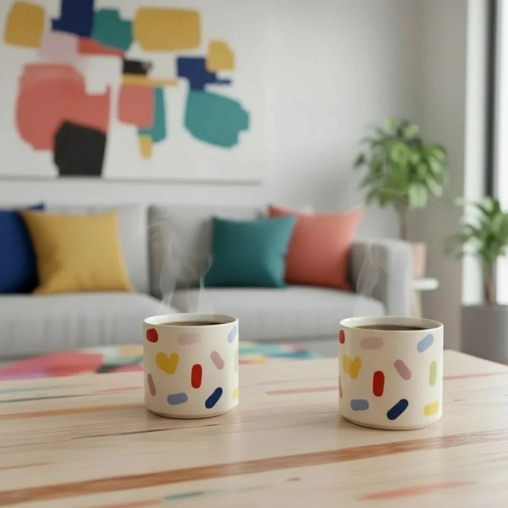 Set of 2 Ceramic Small Mugs
