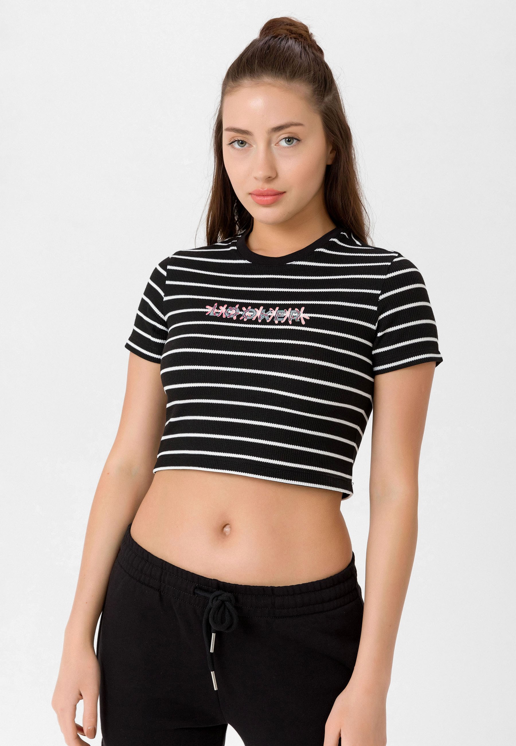 Women's Striped Crop T-Shirt