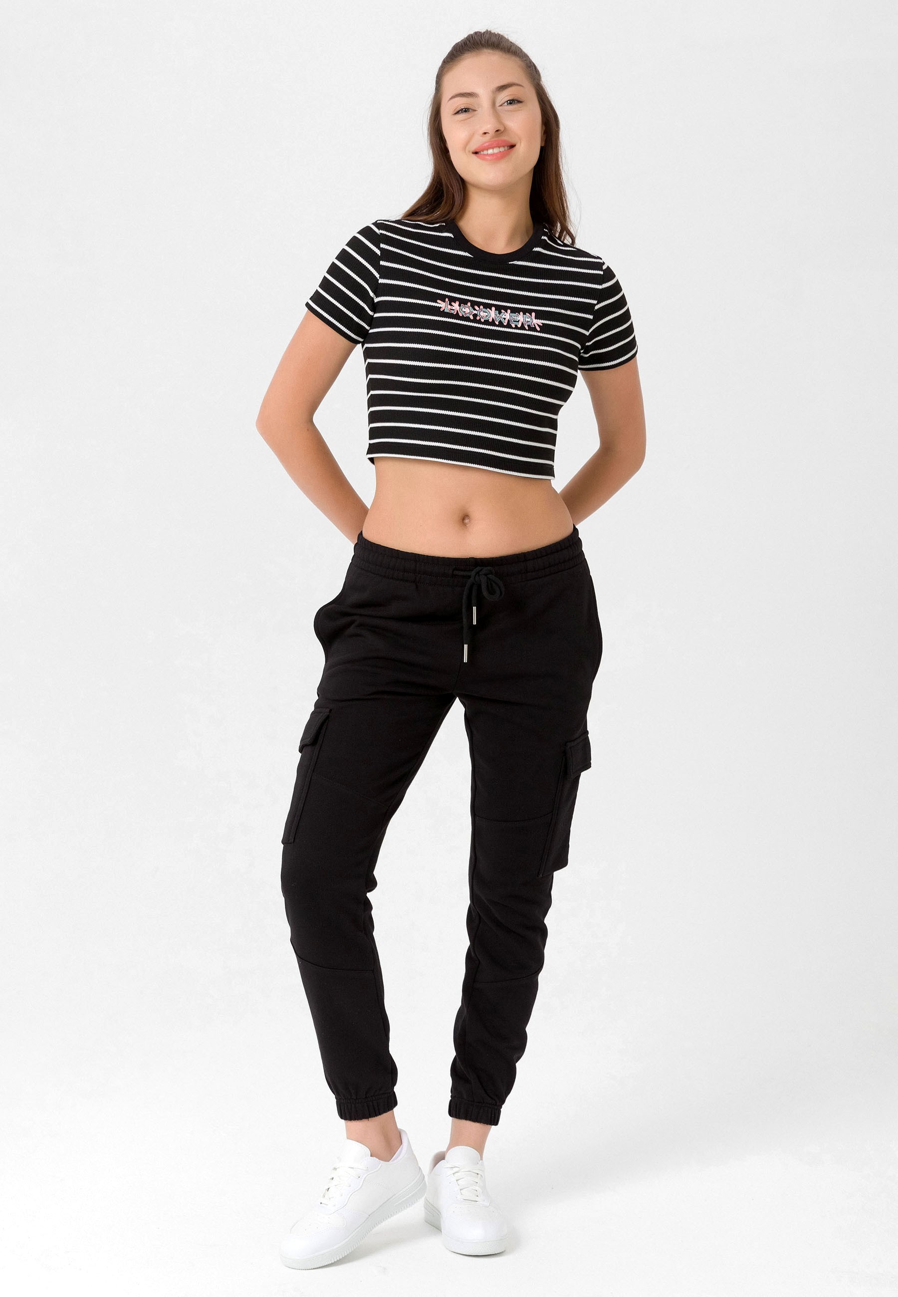 Women's Striped Crop T-Shirt
