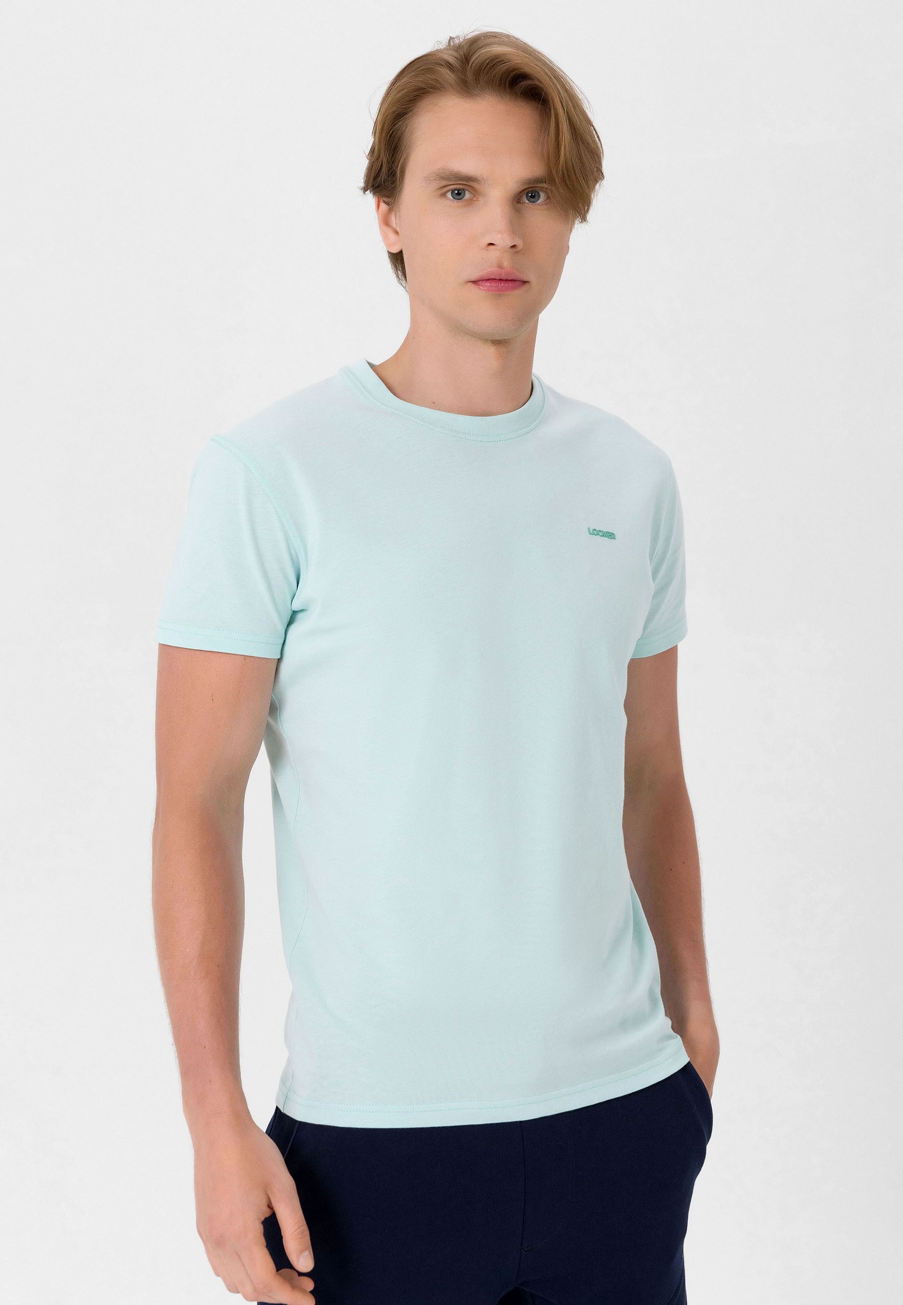 Erkek Basic T-Shirt - AQUA