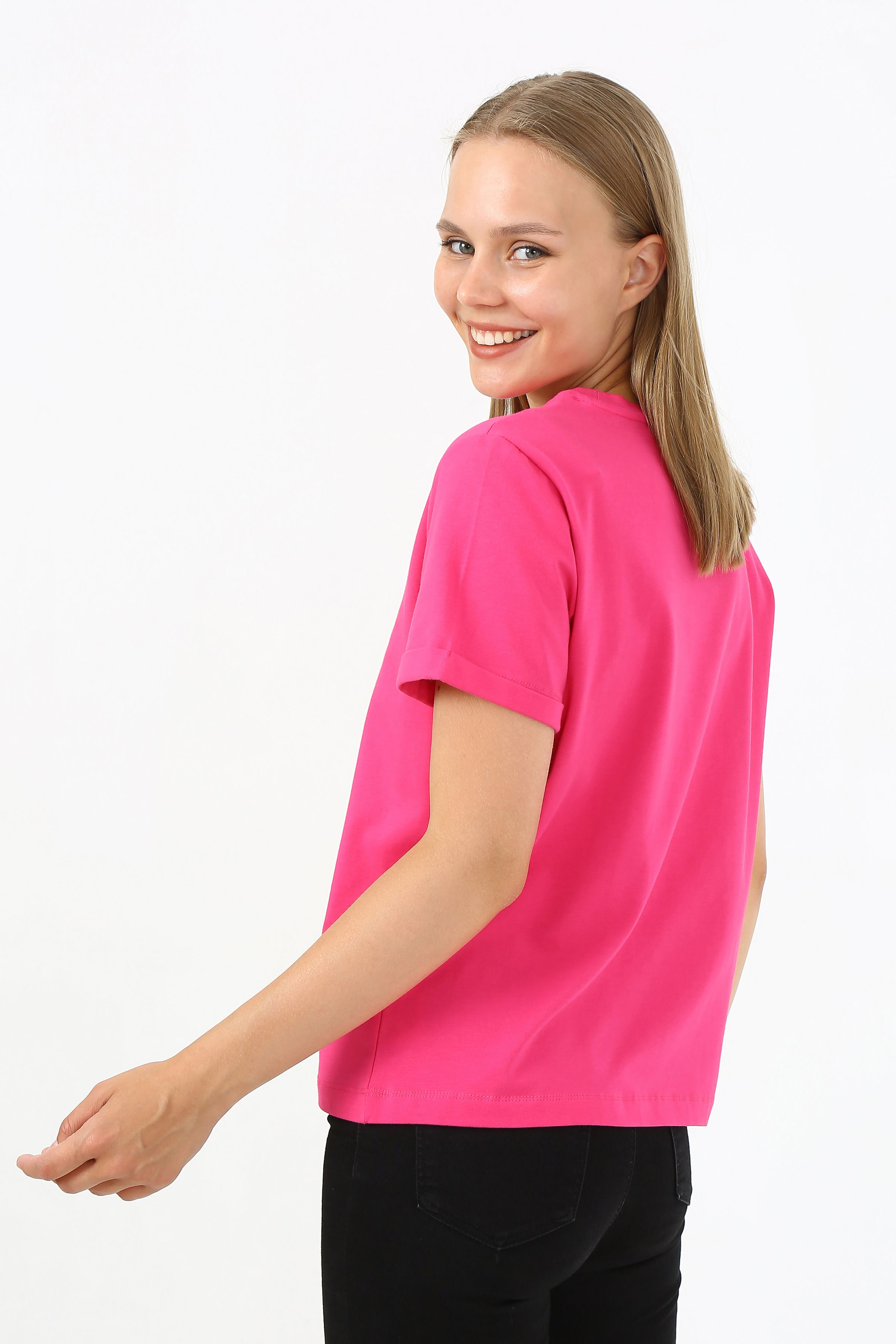 Kadın Duble Kol Regular Fit T-Shirt